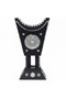 Black & Silver Chalk Incense Burner | Handcrafted Arabic Decor | 16×7 cm