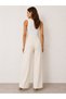 Hayal 27506-26 Women's High Waist Velcro Wide Leg Fabric Trousers - 8