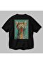 99 Cats for Cat Lovers Printed Black Oversize T-Shirt 100% Cotton Unisex Cat Lover Premium Design - 3