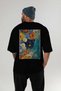 For the Love of Cats 103 Cat Printed Black Oversize T-Shirt 100% Cotton Unisex Cat Lover Premium Design - 5