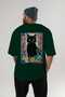 For the Love of Cats 98 Cat Printed Green Oversize T-Shirt 100% Cotton Unisex Cat Lover Premium Design - 4