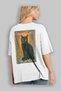 For the Love of Cats 95 Cats Printed White Oversize T-Shirt 100% Cotton Unisex Cat Lover Premium Design - 3