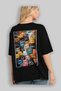 For the Sake of Cats 19 Cats Printed Black Oversize T-Shirt 100% Cotton Unisex Cat Lover Premium Design - 4