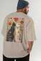 For the Love of Cats 82 Cats Printed Beige Oversize T-Shirt 100% Cotton Unisex Cat Lover Premium Design - 7