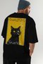 For the Love of Cats 29 Cats Printed Black Oversize T-Shirt 100% Cotton Unisex Cat Lover Premium Design - 8