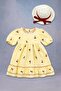 Girl's Cherry Embroidered Lace Collar Brode Dress with Hat - 100% Cotton Lining - 2