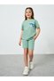 Girls Green Surf Graphic Print T-Shirt and Shorts Set - 2