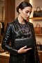 Varol 744 Box Snake Women's Evening Dress Bag Black