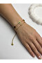 26Blk38 -Double Chain Gold Steel Bracelet - 2
