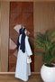 Women's Belt Detailed Hijab Dress Long Sleeve Loose Cut Dress - 5