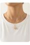 Women's Steel Necklace with Butterfly and Heart Detail and Zircon Stones - 3