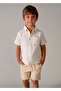 Boy's Linen Shorts and Shirt Set Beige