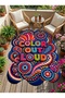 Sdt Multi-Colored Artistic Mystical Motif Bohemian Woven Base Decorative Carpet Sdt1522 - 3