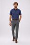 Men's Regular Fit Classic Cut Cotton Short Sleeve Dobby Navy Blue Shirt - 6