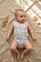 Nova Starlight Gray Melange Moon and Star Patterned 100% Cotton Sleeveless Baby Bodysuit - Soft and Comfortable - 3