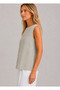 Beige Color Linen Tank Top - 3
