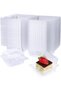 100 Pack Clear Plastic Square Hinged Food Containers,Disposable Clamshell Takeout Trays for Pastry,Salad,and Dessert,5.1x4.7x2.8 Inches
