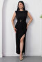 Crew Neck Side Gathered Dress with Buckle K-251605 - 7