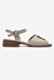 Svelte Beige Genuine Leather Buckle Women's Sandals - 4