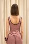 Celeste Lace Detail Light Burgundy Crop Shorts Set - 4