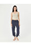 Women's Navy Blue Air-Permeable Organic Cotton Cuffed Casual Pants - 6