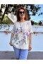 Italian Mila Blouse with Necklace Beige