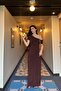 Off-Shoulder Brown Imported Sandy Dress - 2