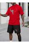 Unisex Bull Logo Oversize T-Shirt Shorts Two-Piece Set