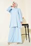 Women's Tunic Trousers Double Set Blue 1013