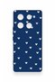 Infinix Note 40 Pro Compatible Mini White Heart Navy Blue Patterned Silicone Case - 2