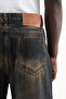 Men's Pigment Coating Effect Baggy Jean Trousers Ocean Fade - 6