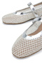 Women's Faux Leather/Textile Lame Ballerina Shoes - 4
