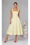 Women's 100% Cotton Square Neck Strap Midi Length Lined Slim Fit Summer Dress 26081 - 4