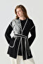 Black Suit with Belted Contrast Piping Detail 1852 - 2