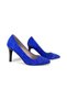 Women's Genuine Leather Thin Heeled Stiletto Shoes Suede Blue - 2