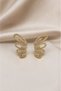 Gold Color Stainless Steel Tarnish-Resistant Elegant Women's Earrings Lrn084 - 2