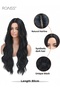 Long Wavy Black Wig Middle Part Natural Soft Synthetic Heat Resistant Hair for Women Wedding Cosplay Party Daily Wear (80cm,Black) - 4