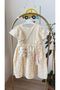 Beige Flowered Muslin Dress - 6