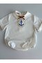 100% Cotton Poplin Fabric Anchor Embroidered Marine Concept Party Baby Shirt