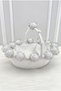White Bridal Velvet Henna Night Tray and Basket, with Glitter Pompoms, Circumcision, Wedding, Engagement, Promise - 4