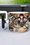 كوب سيراميك فاخر مطبوع عليه رسومات أنمي Steins;Gate (قطعة واحدة) على شكل حرف T بمقبض أسود خاص بمقبض مموج V5T