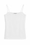 1007 Women's Cotton Slim Fit Thin Strap Soft Textured Basic Athlete Bodysuit White - 2