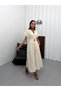 Women Shirt Collar Midi Dress Belted Buttoned Summer Stylish Casual Dress - 5