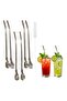 Premium Stainless Steel Spoon Straws Set, 304 Grade Steel, 21.5 cm, Rust-Resistant, Silver, 7-Piece