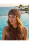 Pearl Detailed Knitted Beach Bandana / Pearl Embroidered Crochet Women's Beach Hair Accessory - 3
