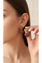Khaki Green and Brown Heart-Shaped Gold Color Dangle Earrings - 2