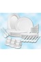 56 Pcs Opal ware Dinner set 8 Dinner plate 8 Dessert plate 8 Soup plate 8 Bowl 2 Serving plate 2 Serving bowl 6 cup 6 saucer Dishwasher Freezer Microwave safe BPA Free