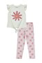 Daisy Patterned Set for 6-9 Years - Powder - 2