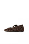 Brown Suede Women's Flat Ballerinas - 3