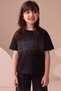 Girl's Stone Print Detailed T-Shirt and Wide-Leg Pants Set Stylish Casual Combination - 3